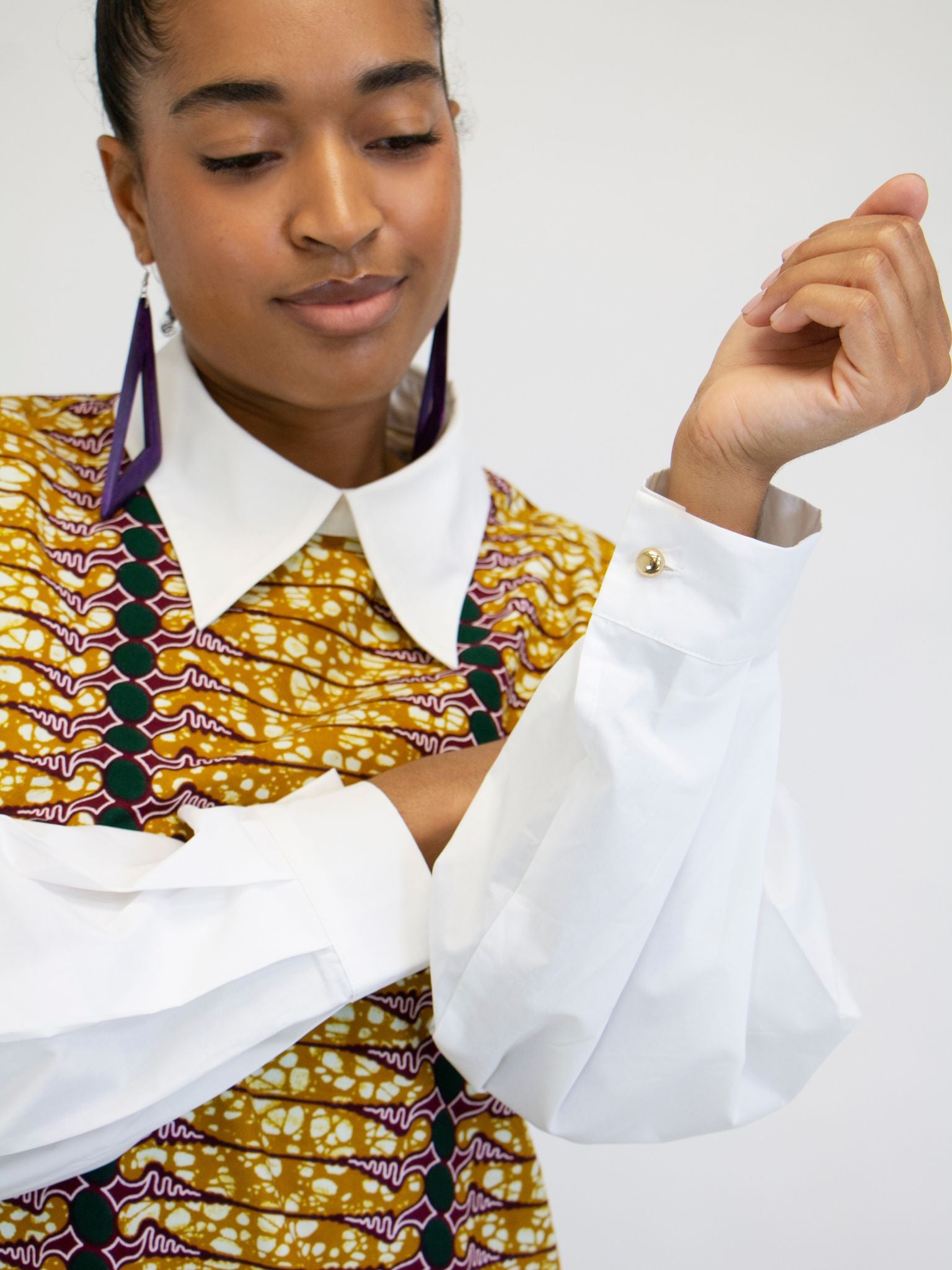 Yellow Mixed Print Shift Dress