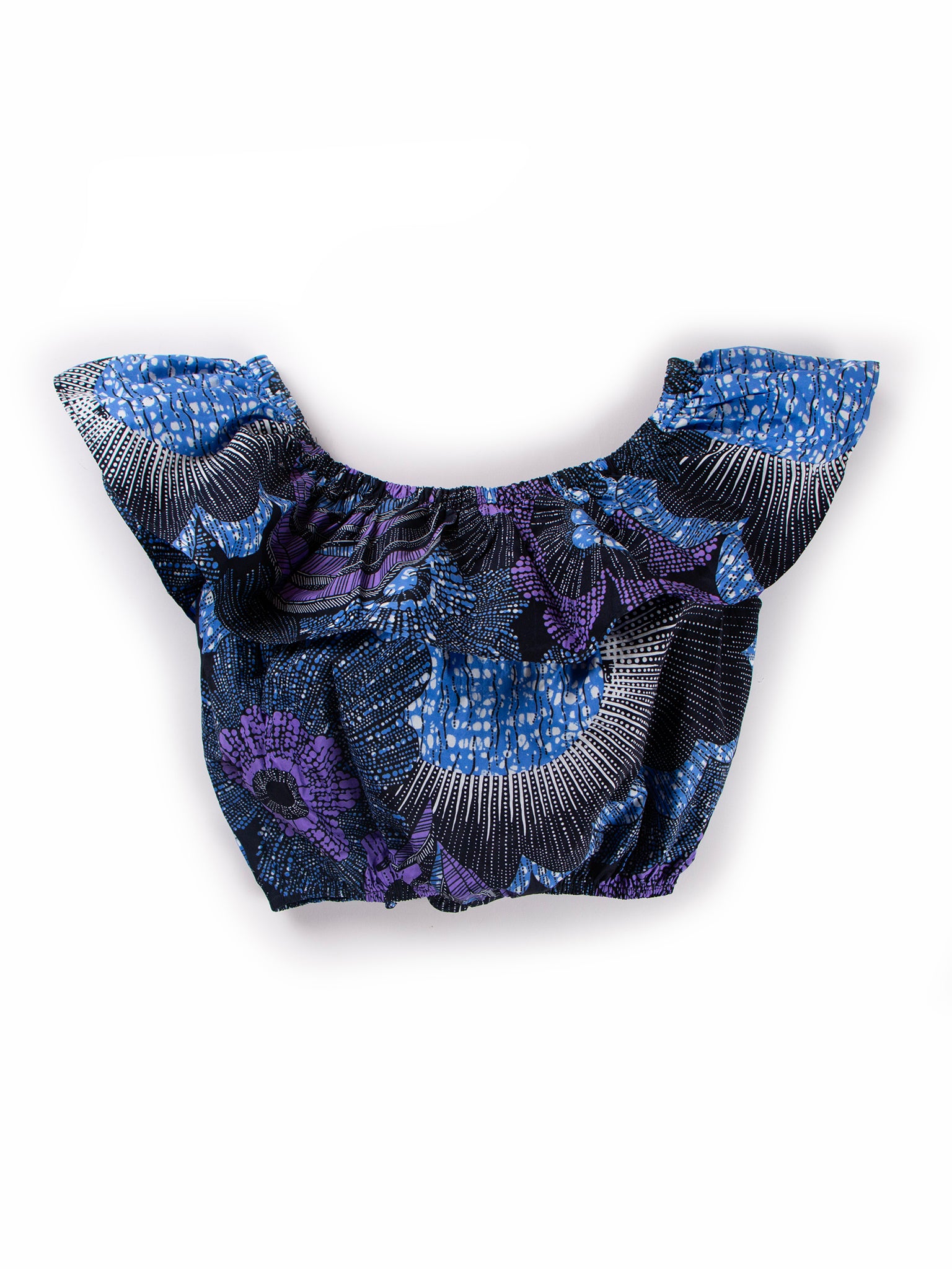 Blue Floral Off-Shoulder Top