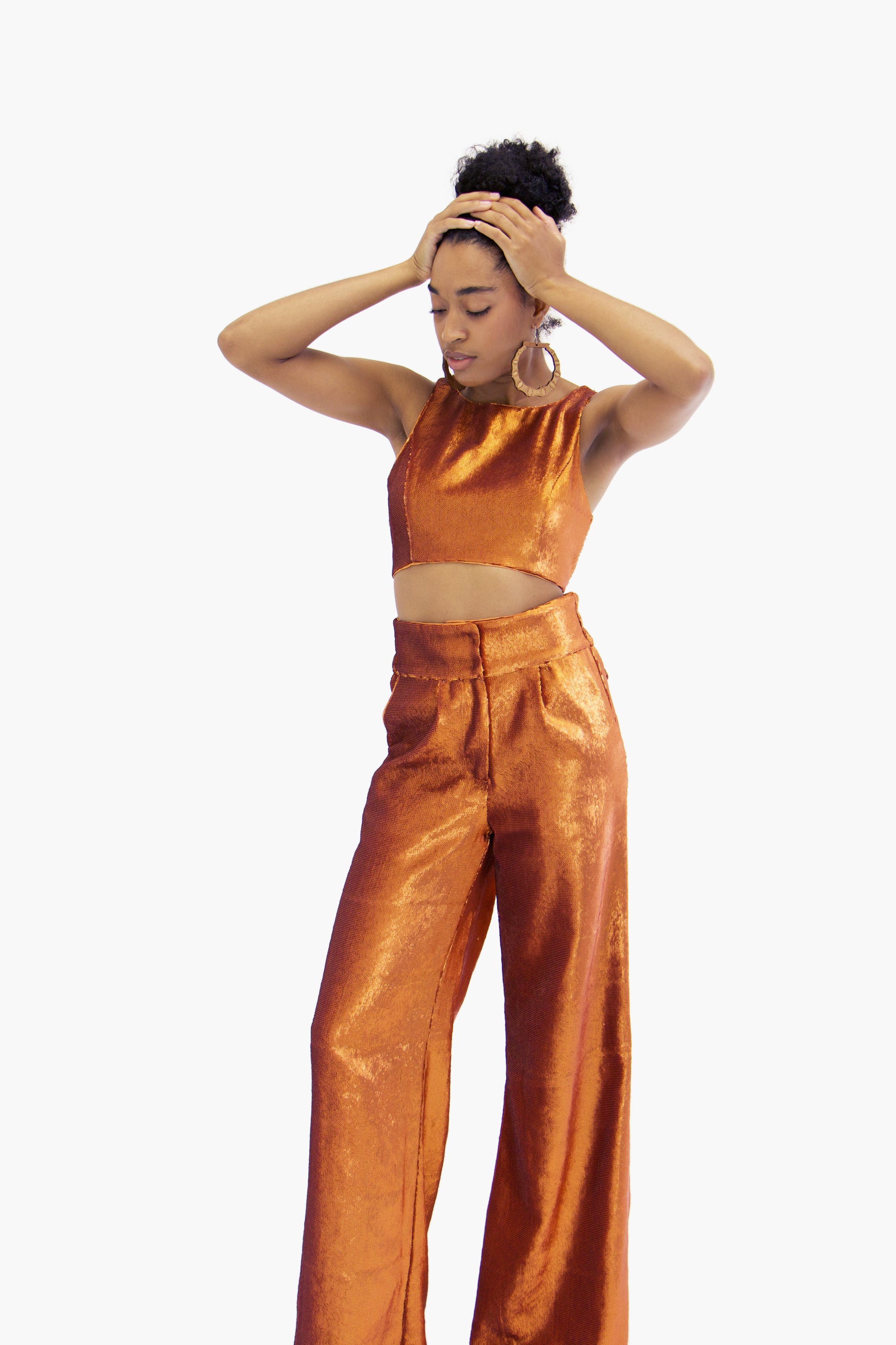 Thompson Sequin Trousers: Orange