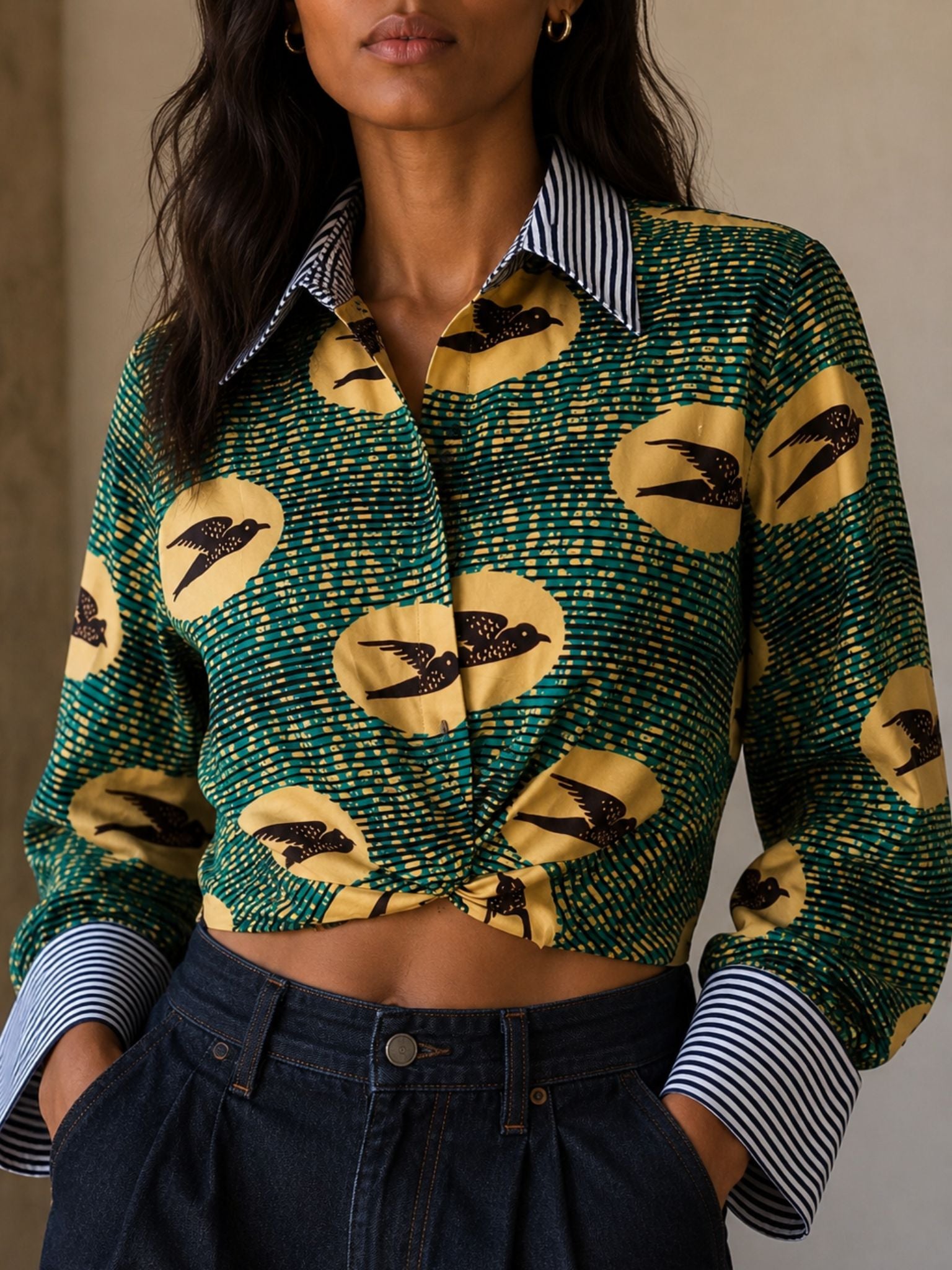 Printed Knot Blouse