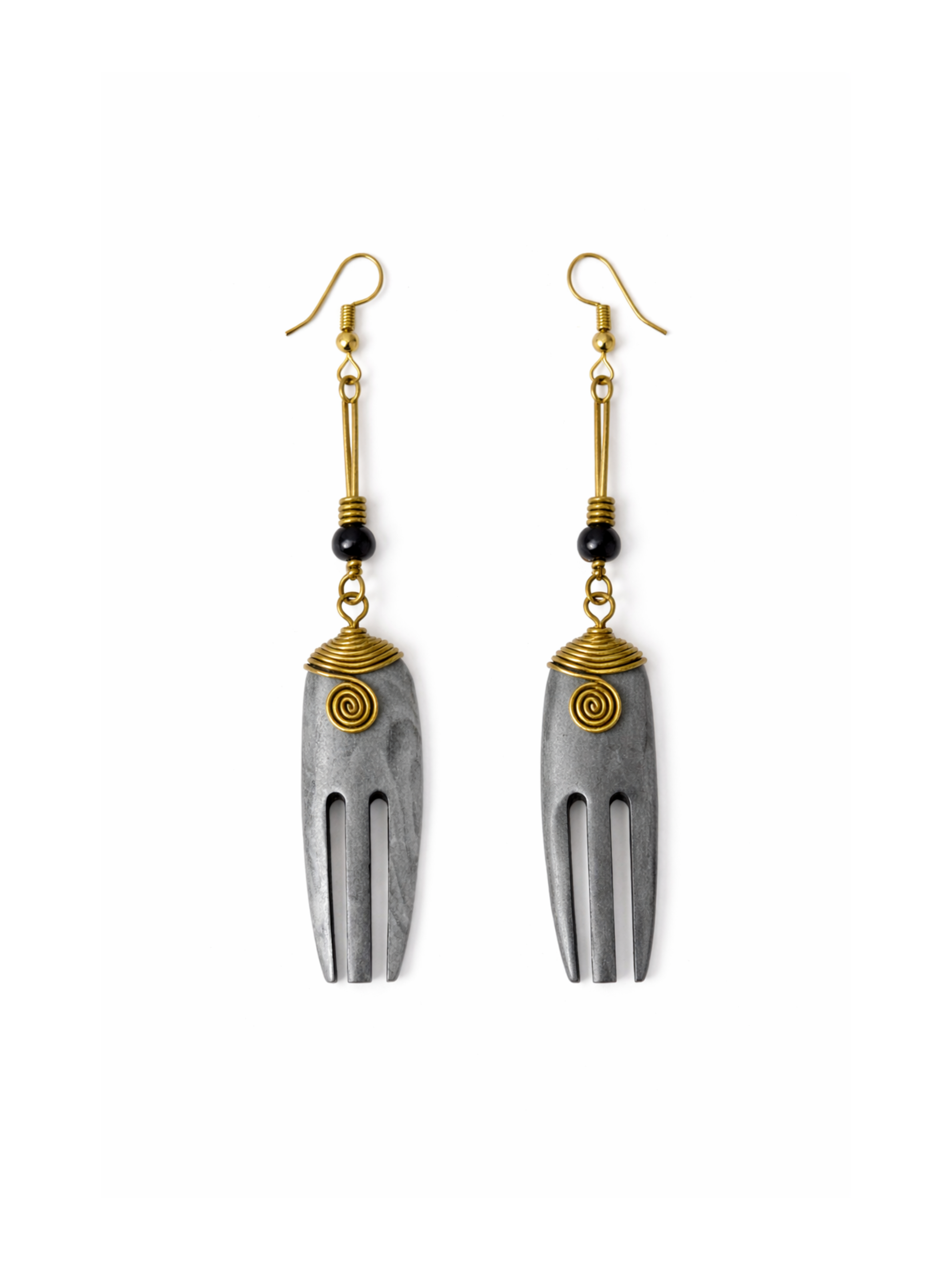 Adinkra Horn Drop Earrings