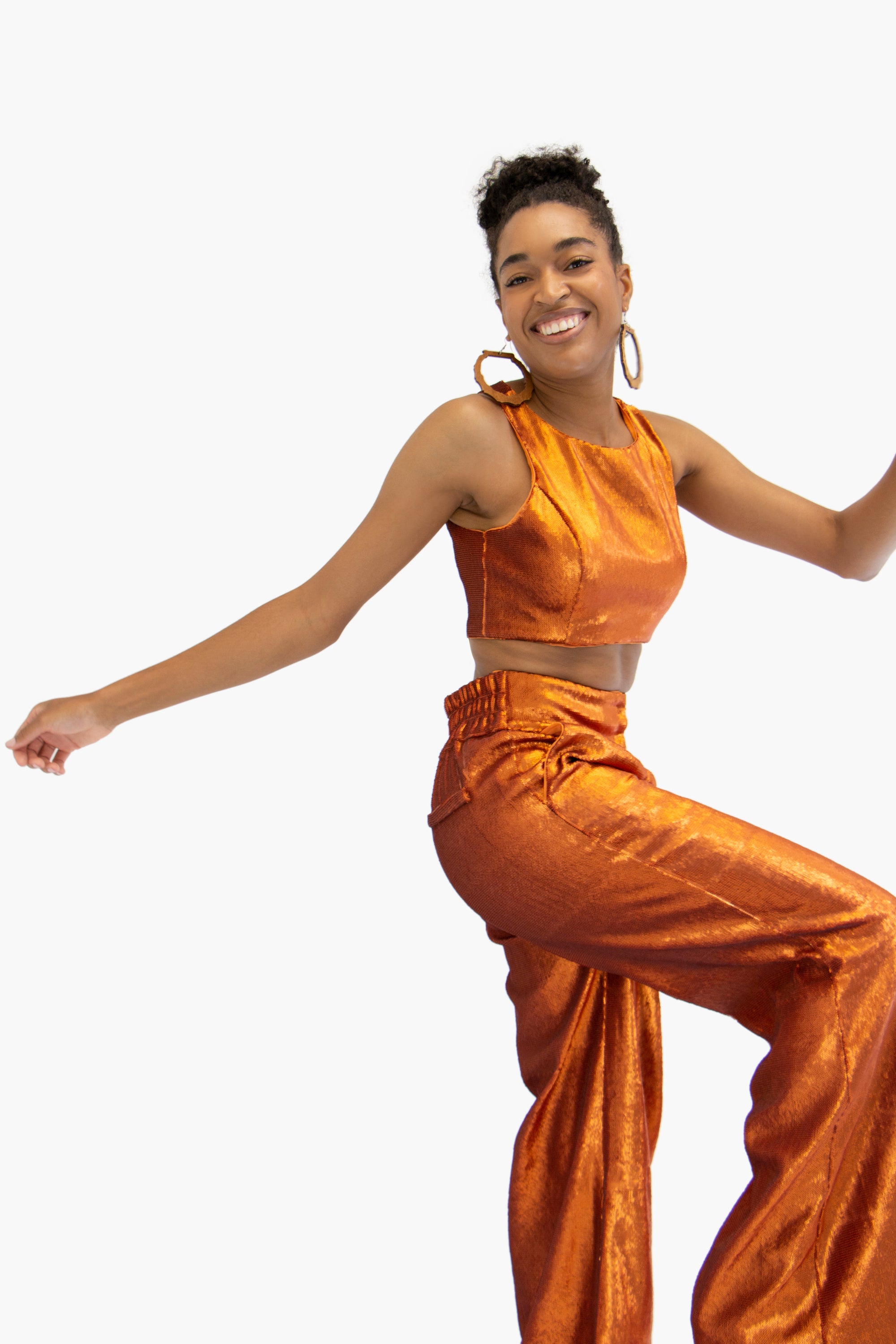 Thompson Sequin Trousers: Orange