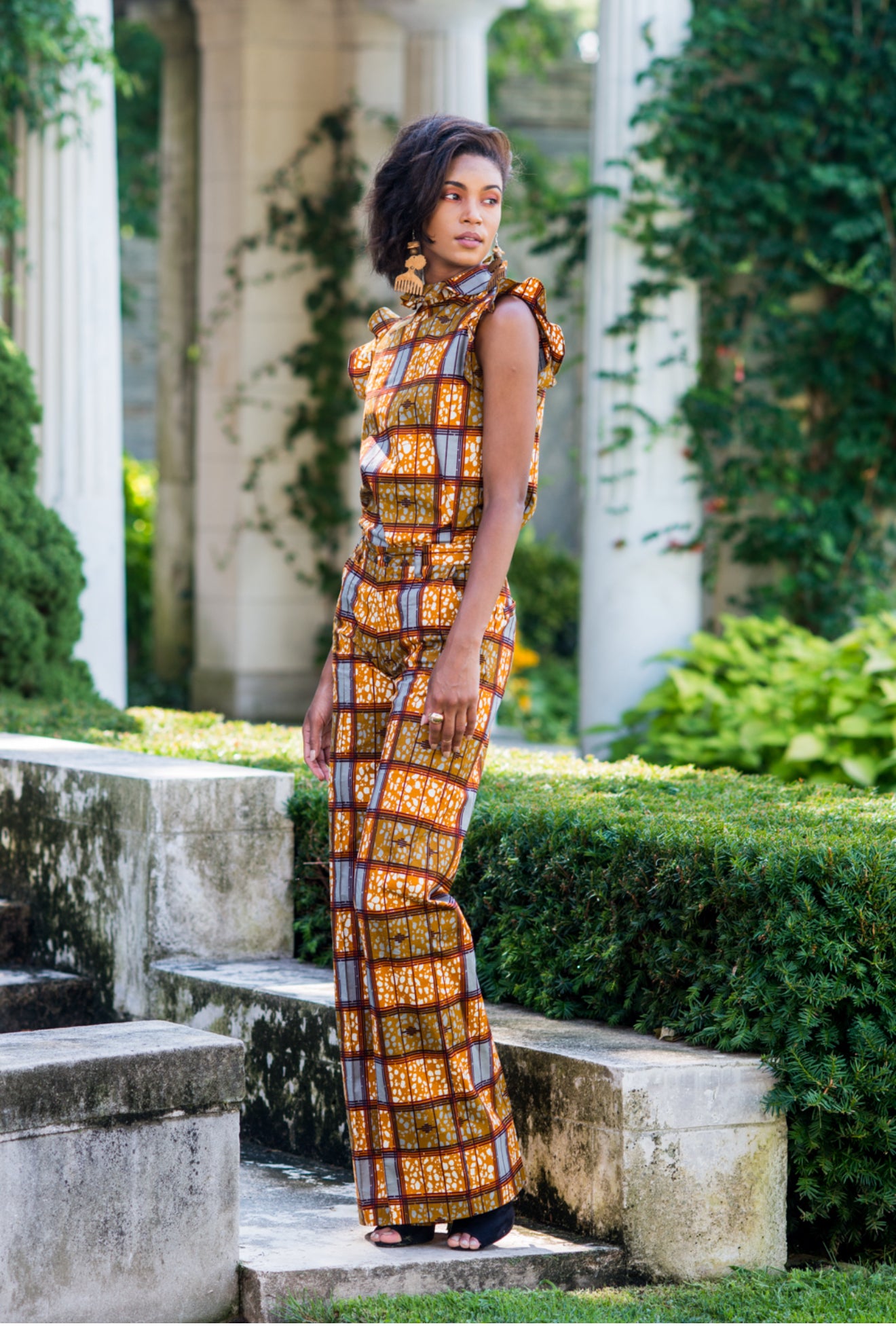 Amber Grid Tailored Pants