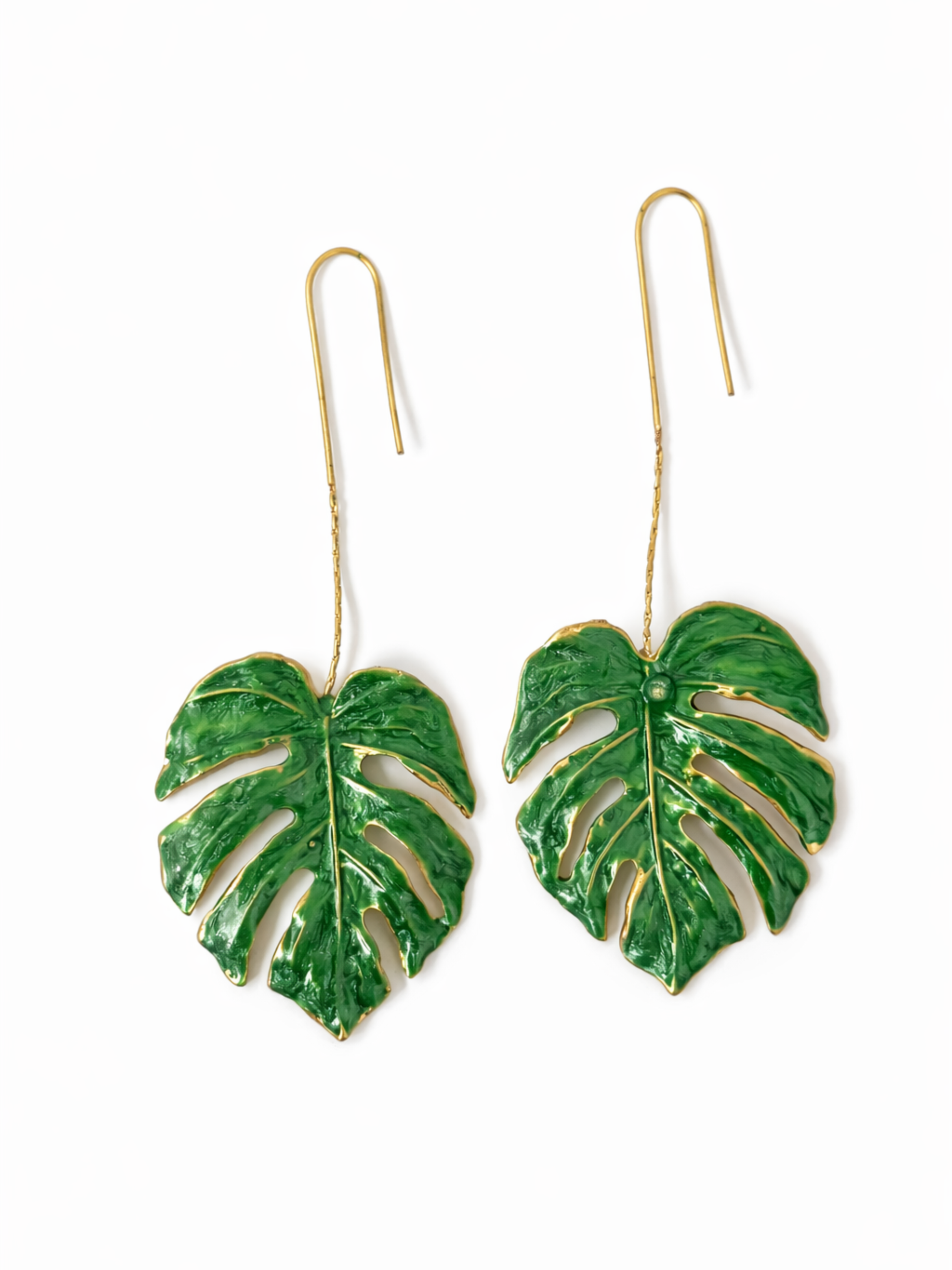 Palm Court Monstera Earrings