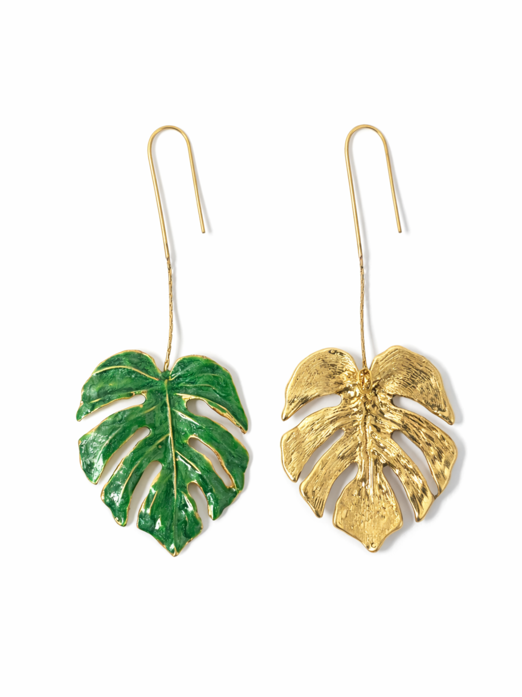 Palm Court Monstera Earrings