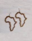 Africa Outline Wooden Earrings